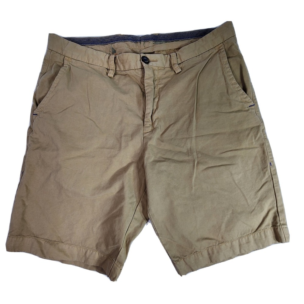 Tommy Bahama Shorts Casual Walking Size 33 Khaki Pima Cotton/Modal Flat Front EC